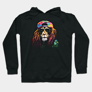 A Colorfully Dressed Lion Hoodie